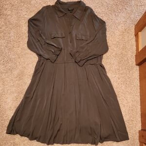 Torrid Green Long Sleeve Dress with Notched Collar